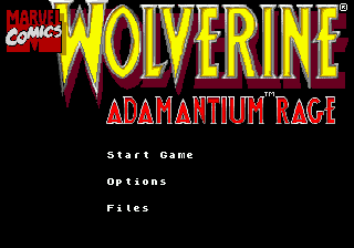 Wolverine: Adamantium Rage title screen for Sega Mega Drive